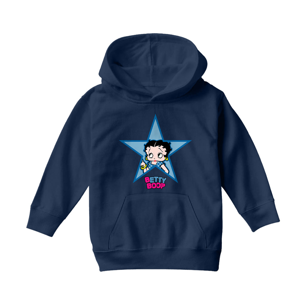 Betty Boop Big Blue Star Kids Hooded Sweatshirt