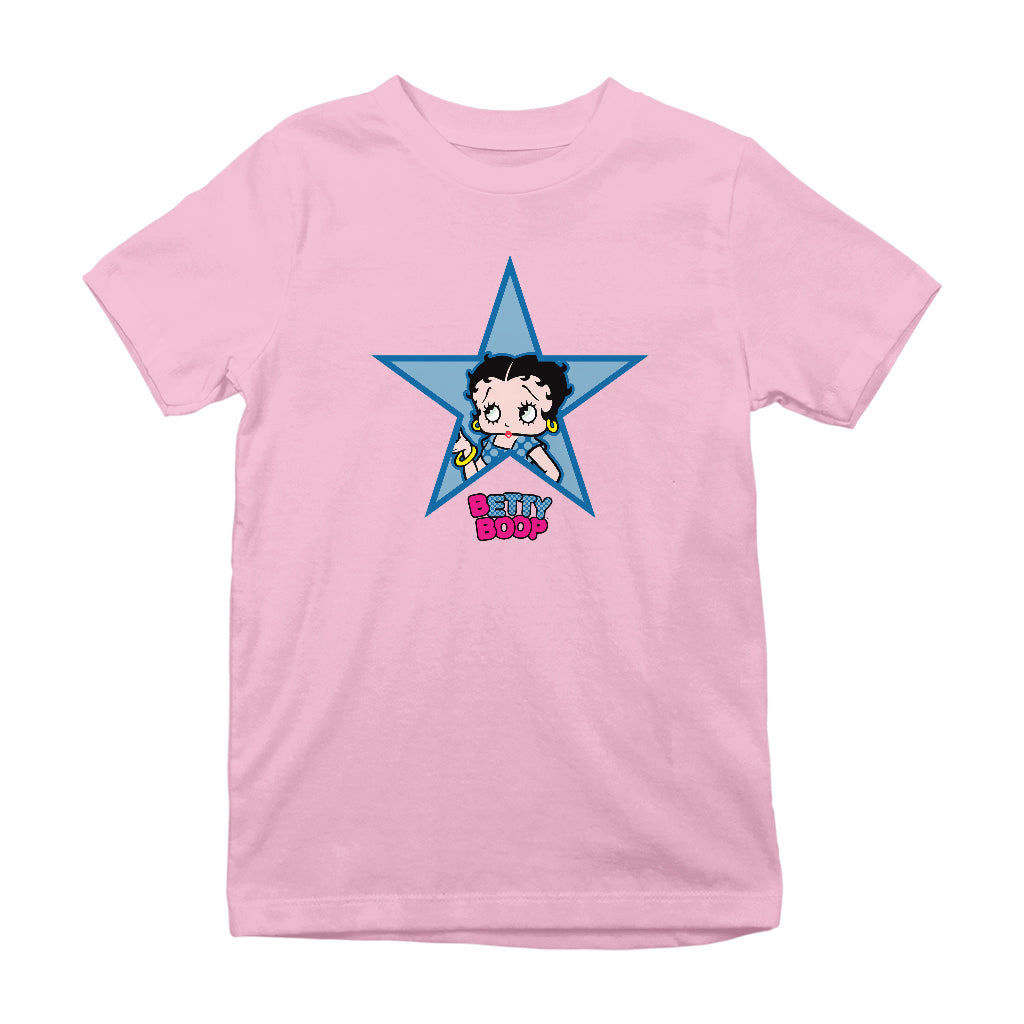 Betty Boop Big Blue Star Kids T-Shirt