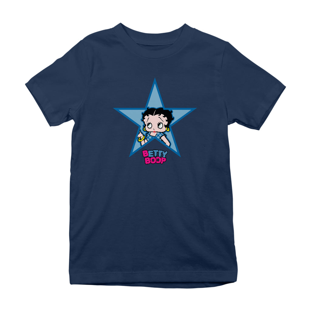 Betty Boop Big Blue Star Kids T-Shirt