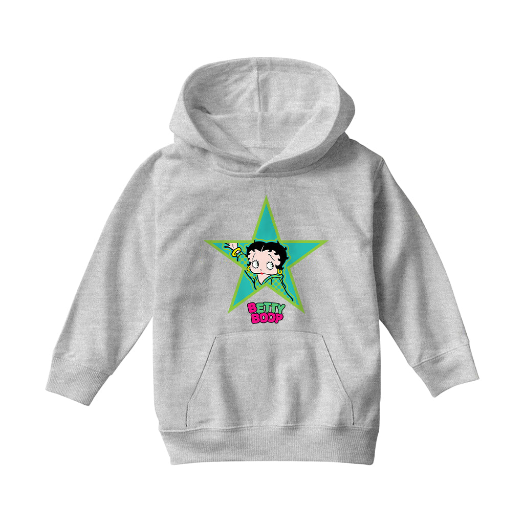 Betty Boop Big Green Star Kids Hooded Sweatshirt