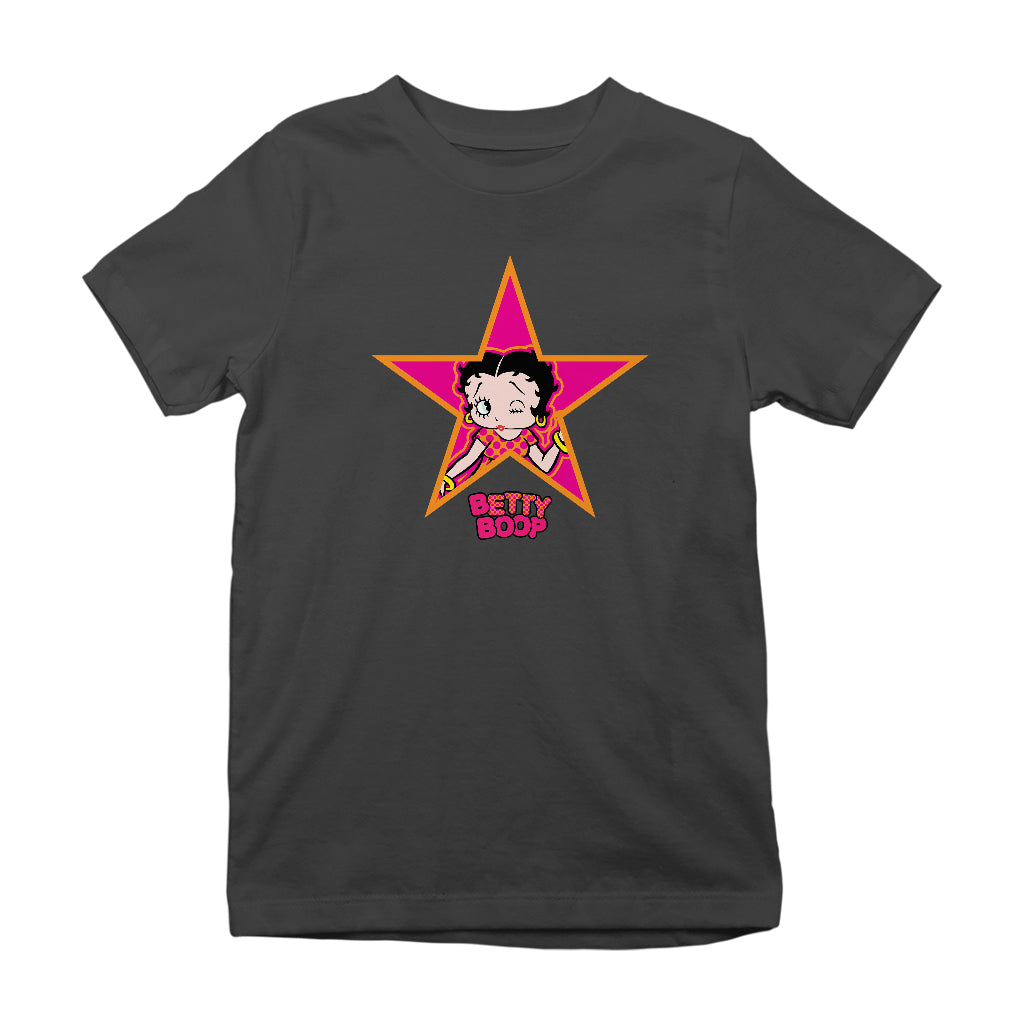 Betty Boop Pink And Orange Star Kids T-Shirt