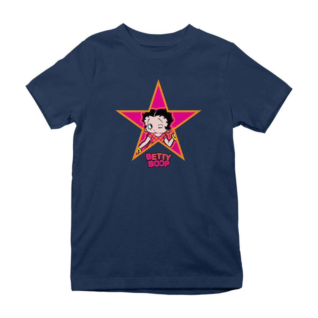 Betty Boop Pink And Orange Star Kids T-Shirt