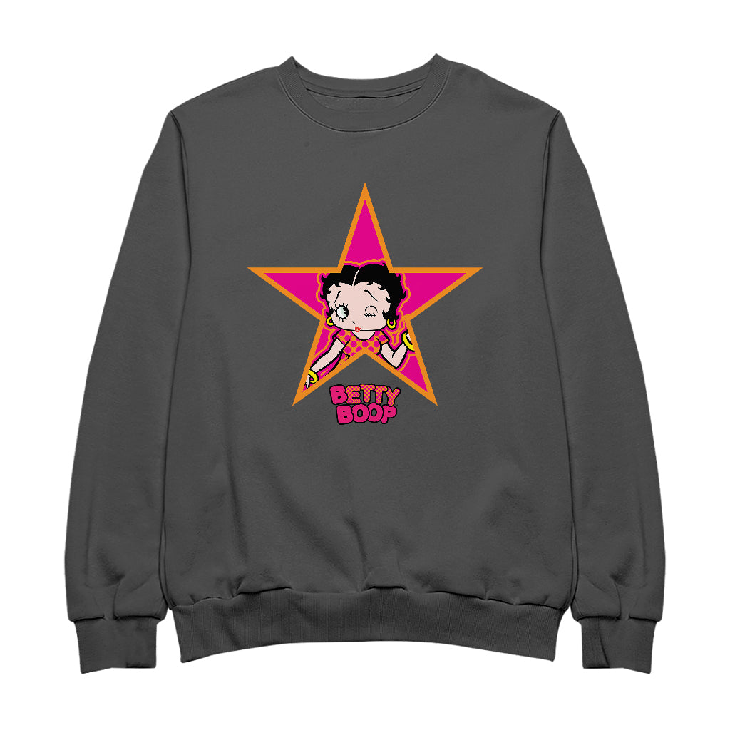 Betty Boop Pink And Orange Star Men's Sweatshirt