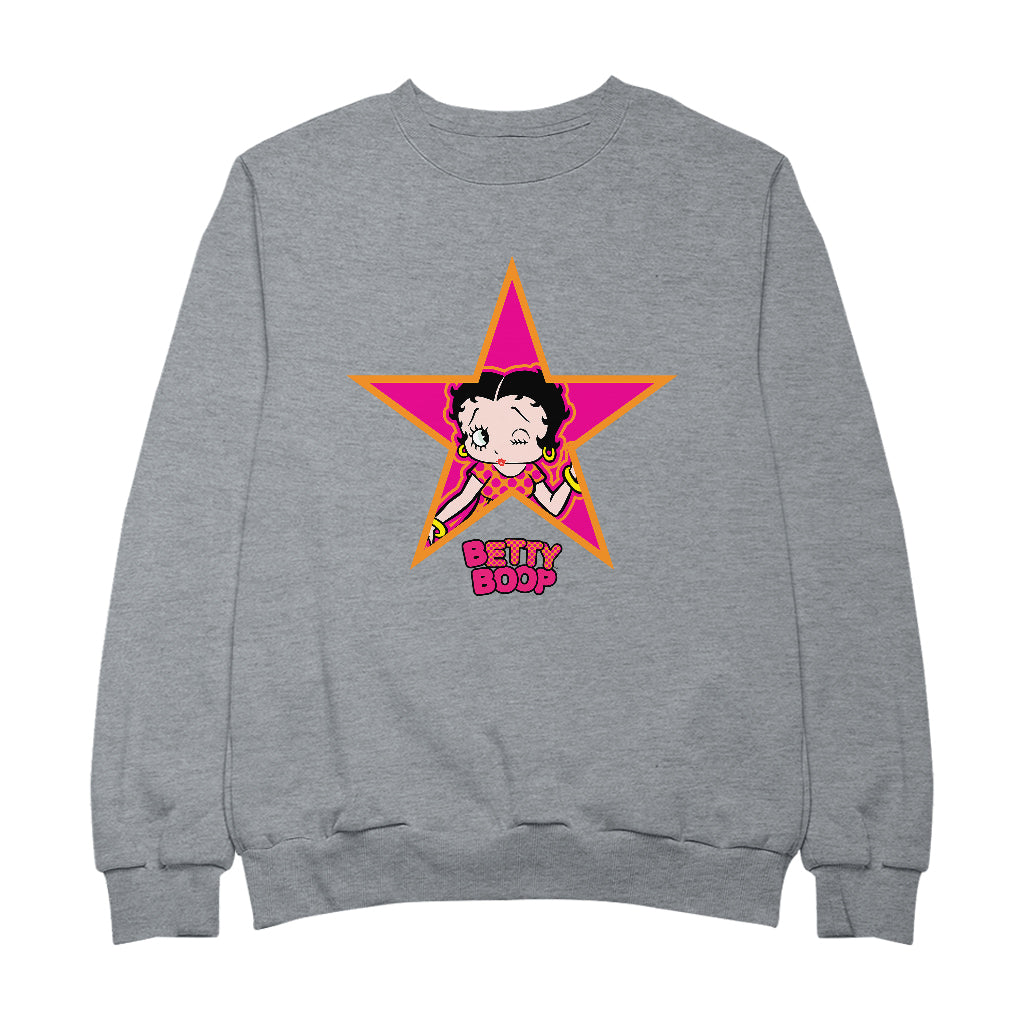 Betty Boop Pink And Orange Star Men's Sweatshirt