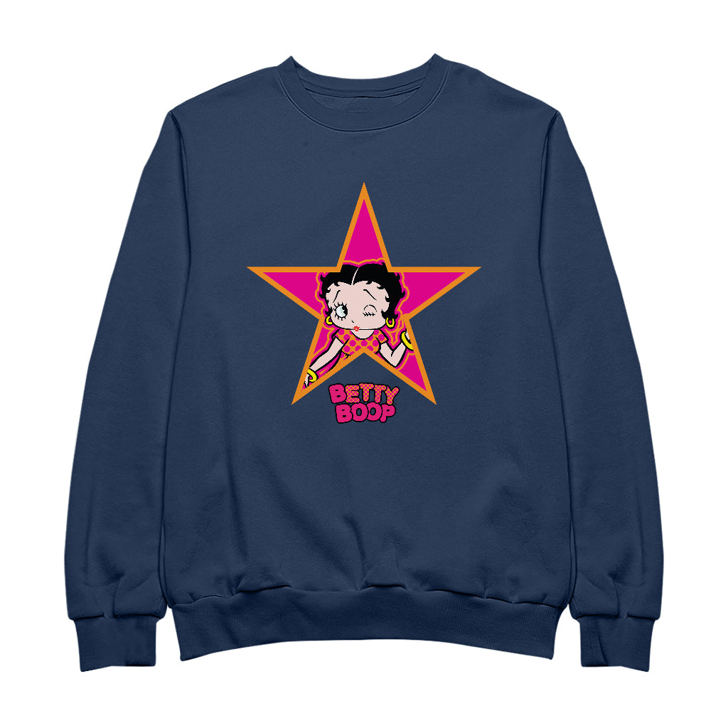 Betty Boop Pink And Orange Star Men's Sweatshirt