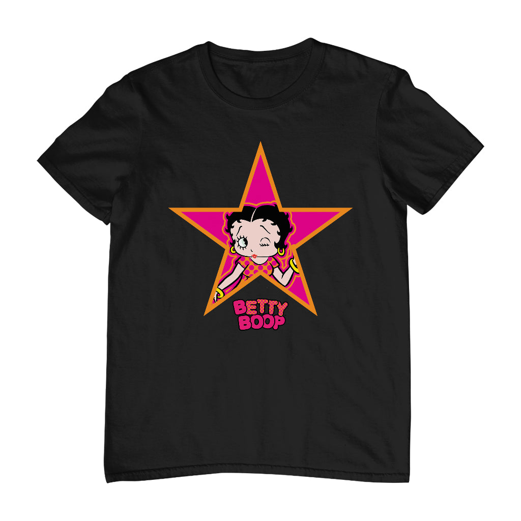 Betty Boop Pink And Orange Star Men's T-Shirt
