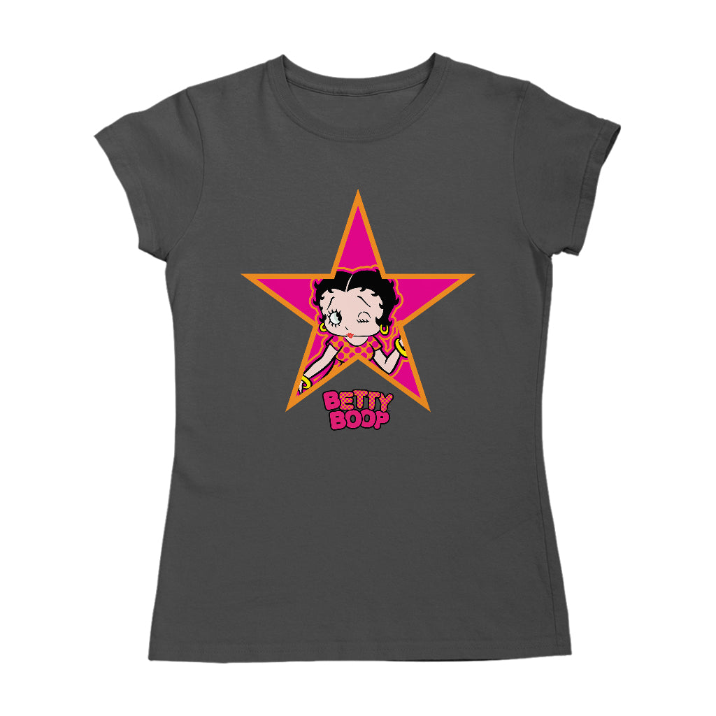 Betty Boop Pink And Orange Star Women's T-Shirt