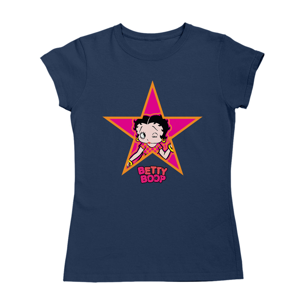 Betty Boop Pink And Orange Star Women's T-Shirt