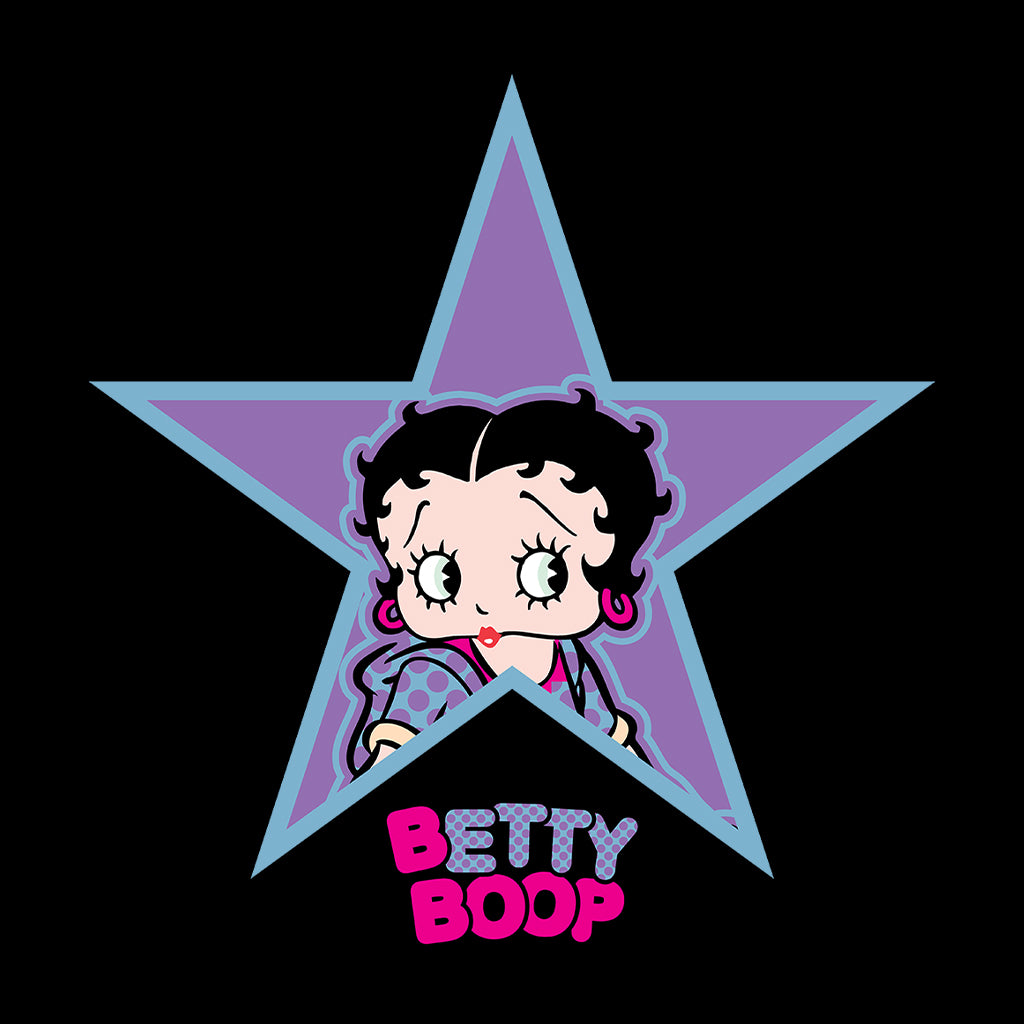Betty Boop Purple And Blue Star Kids Hooded Sweatshirt