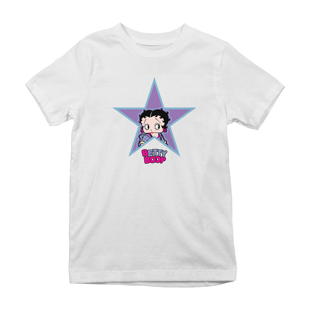 Betty Boop Purple And Blue Star Kids T-Shirt