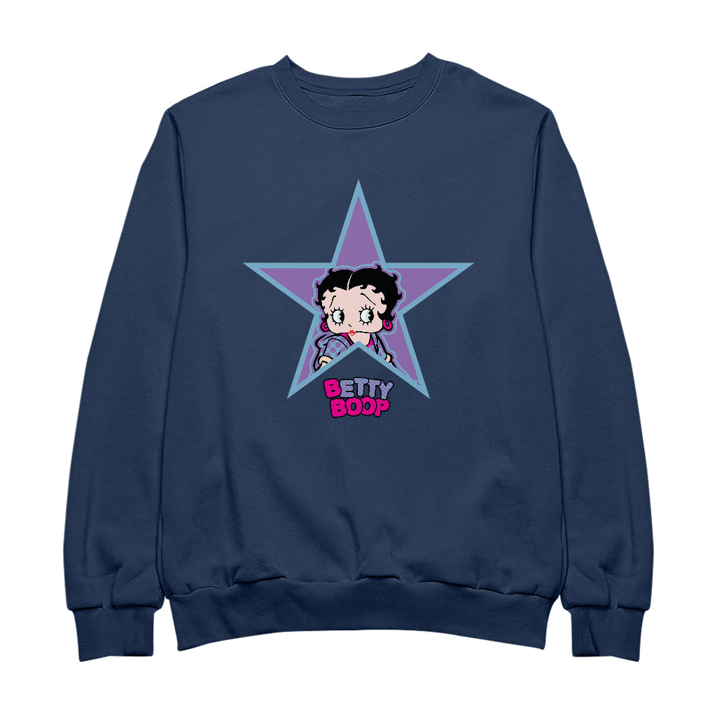 Betty Boop Purple And Blue Star Men's Sweatshirt