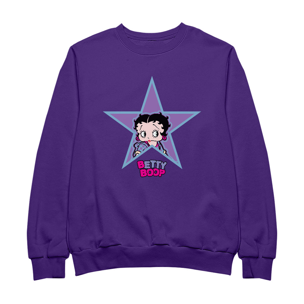 Betty Boop Purple And Blue Star Men's Sweatshirt