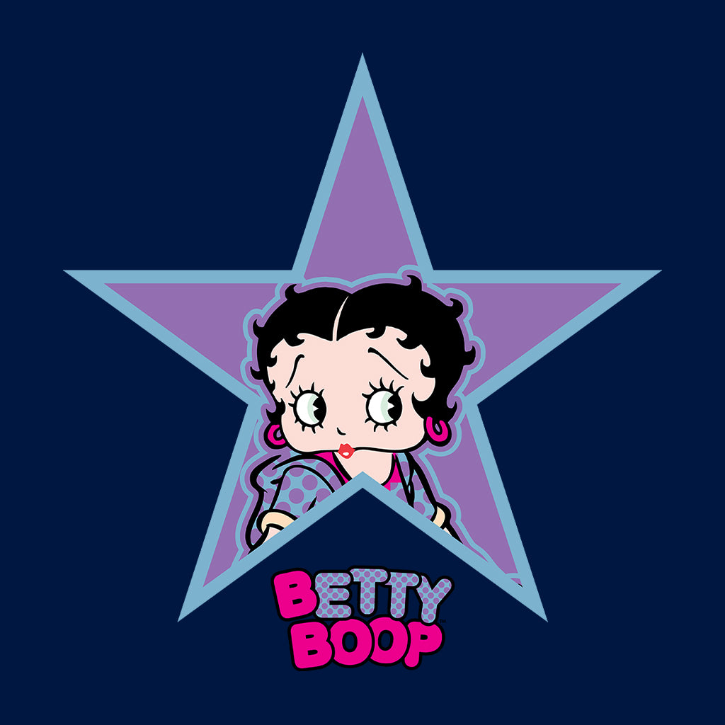 Betty Boop Purple And Blue Star Kids Hooded Sweatshirt