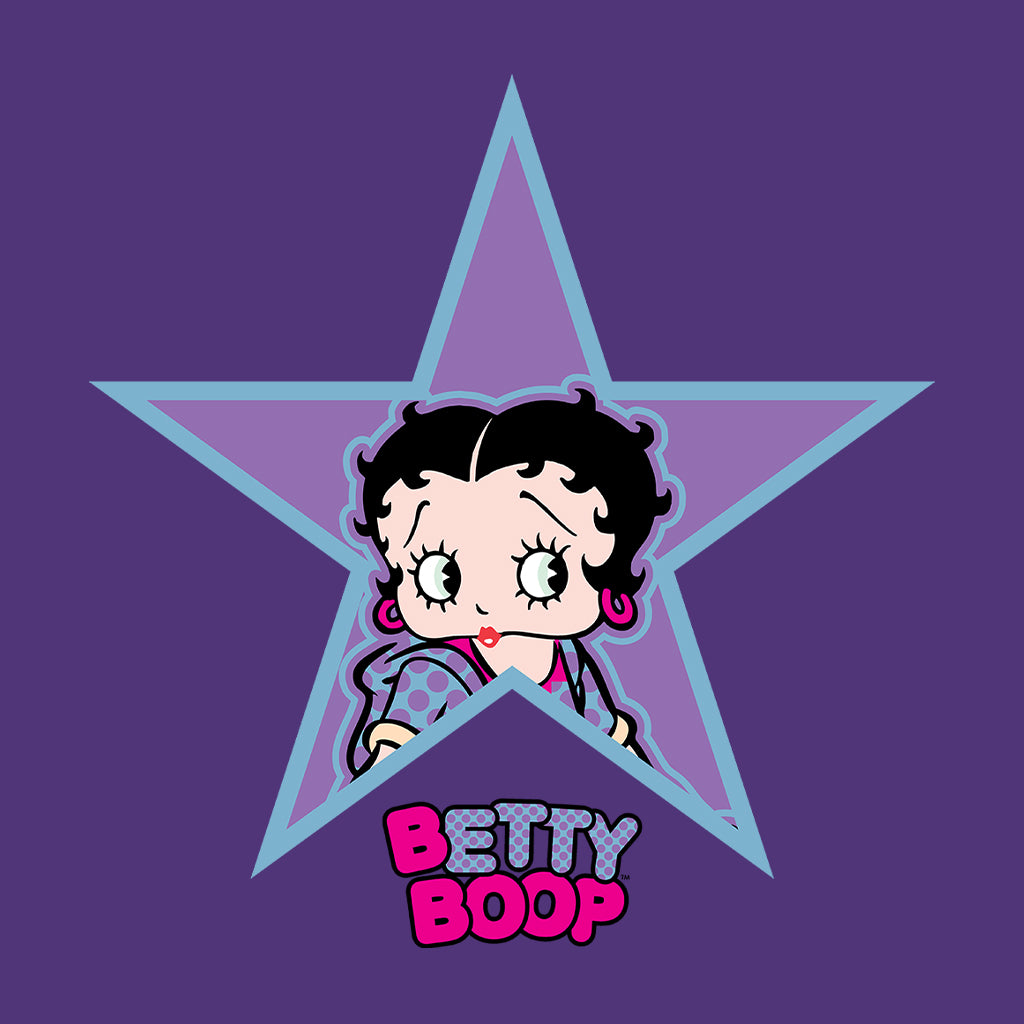 Betty Boop Purple And Blue Star Kids Hooded Sweatshirt