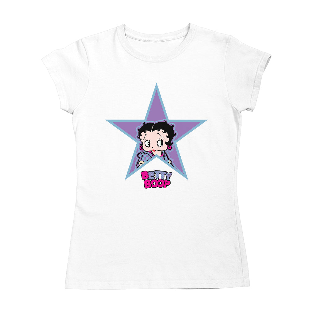 Betty Boop Purple And Blue Star Women's T-Shirt