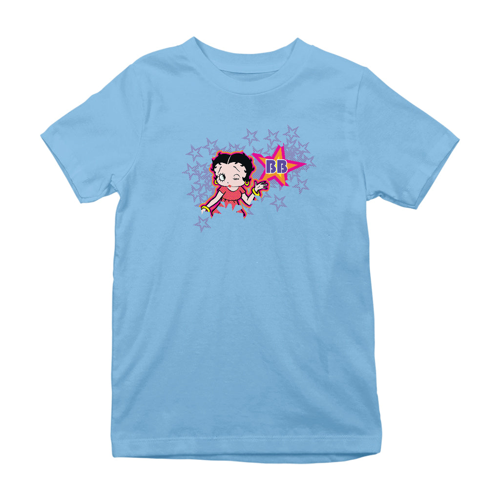 Betty Boop Purple Stars And Dots Kids T-Shirt
