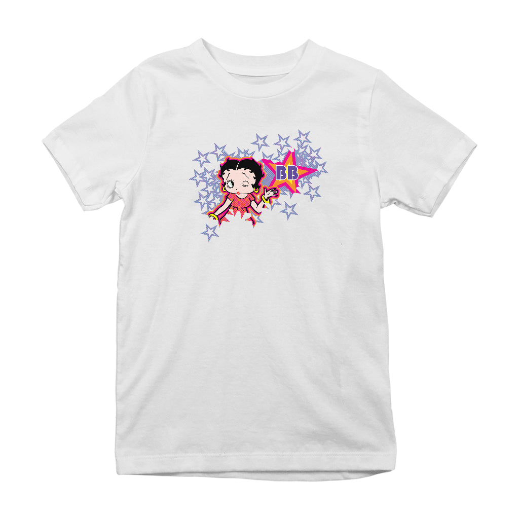 Betty Boop Purple Stars And Dots Kids T-Shirt