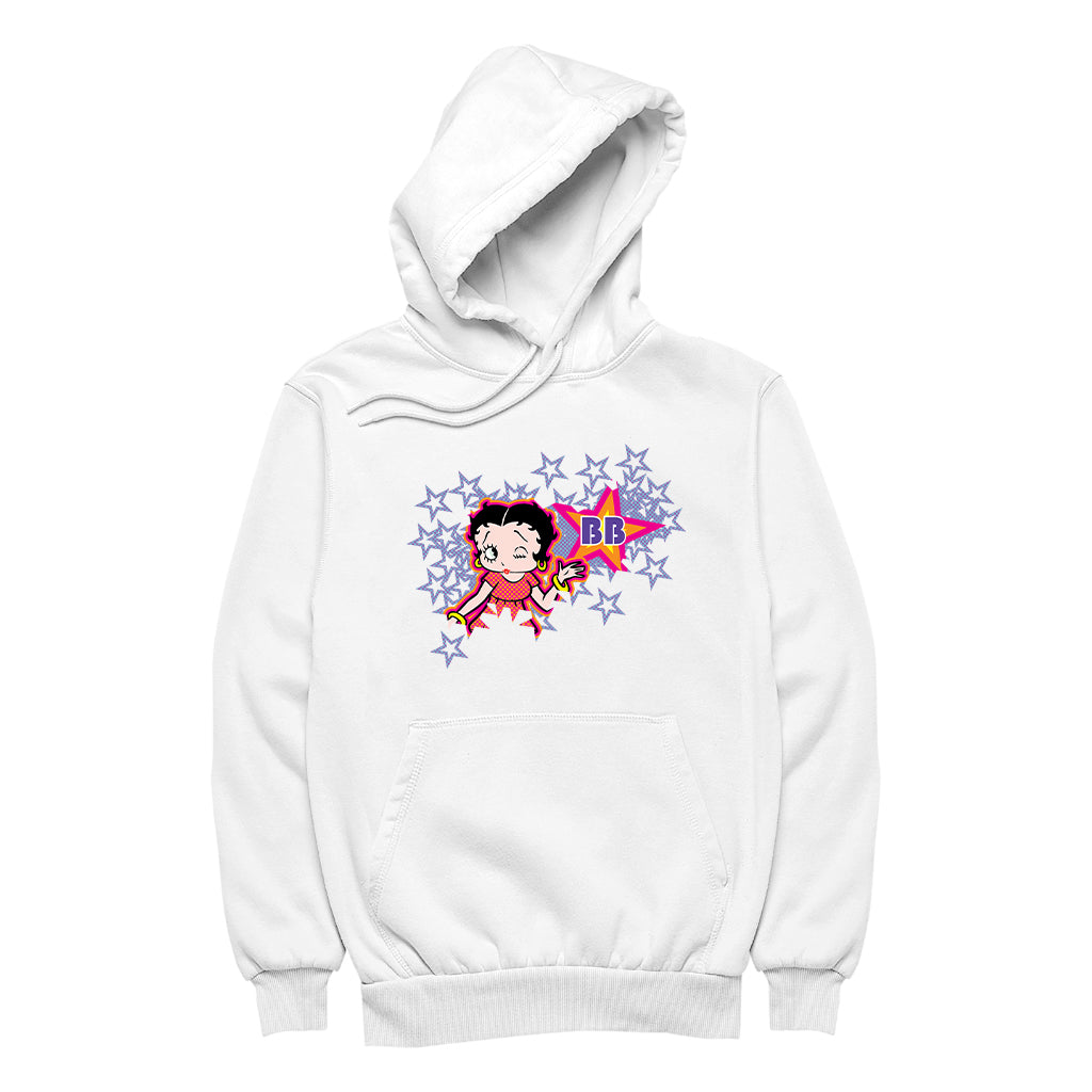 Betty Boop Purple Stars And Dots Men's Hooded Sweatshirt
