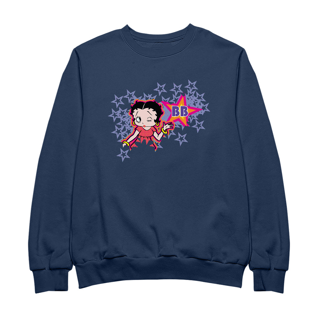 Betty Boop Purple Stars And Dots Men's Sweatshirt