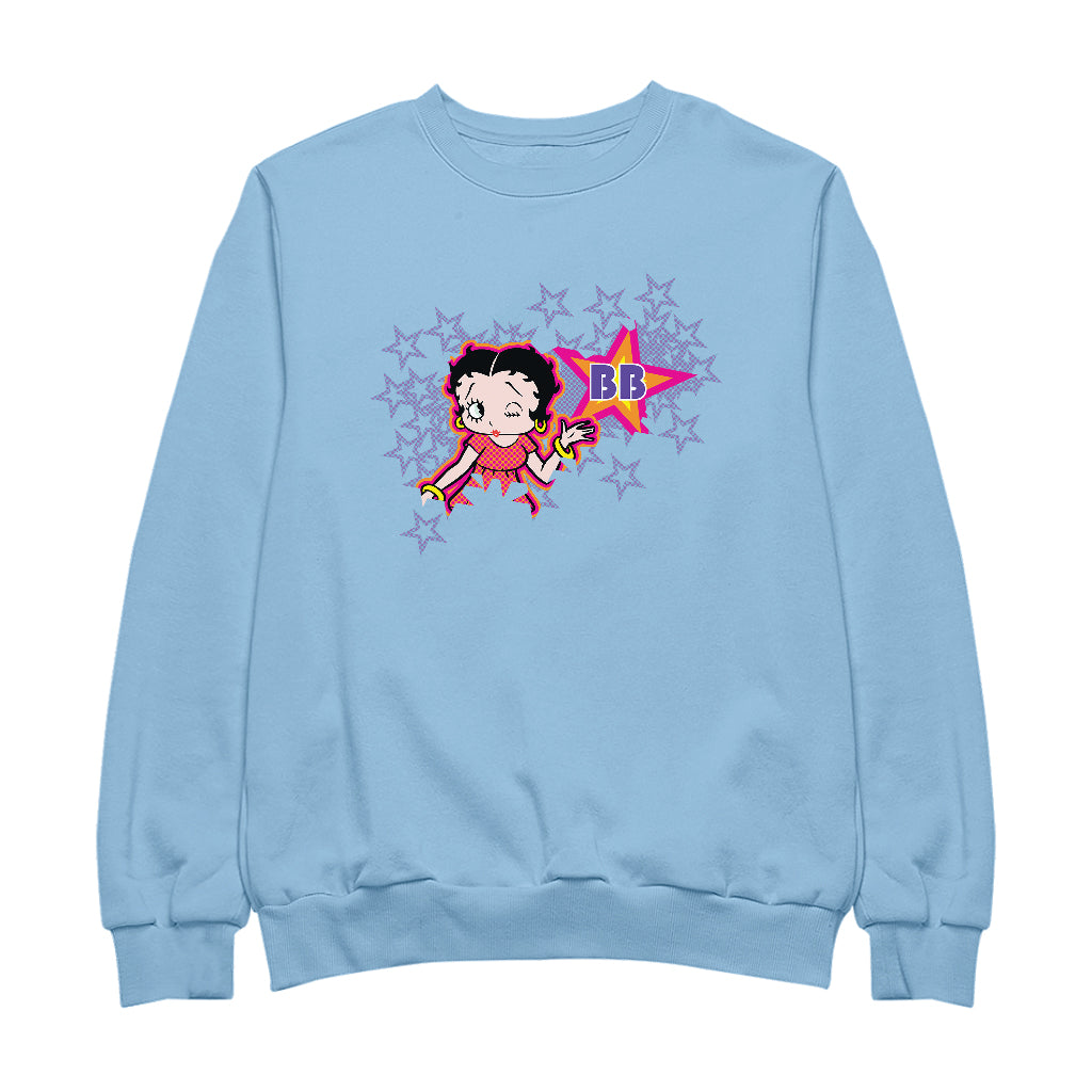 Betty Boop Purple Stars And Dots Men's Sweatshirt