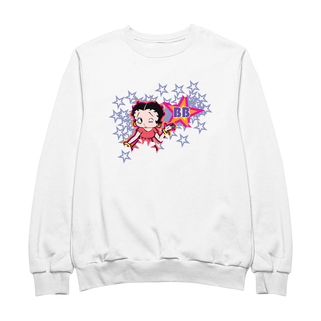 Betty Boop Purple Stars And Dots Men's Sweatshirt