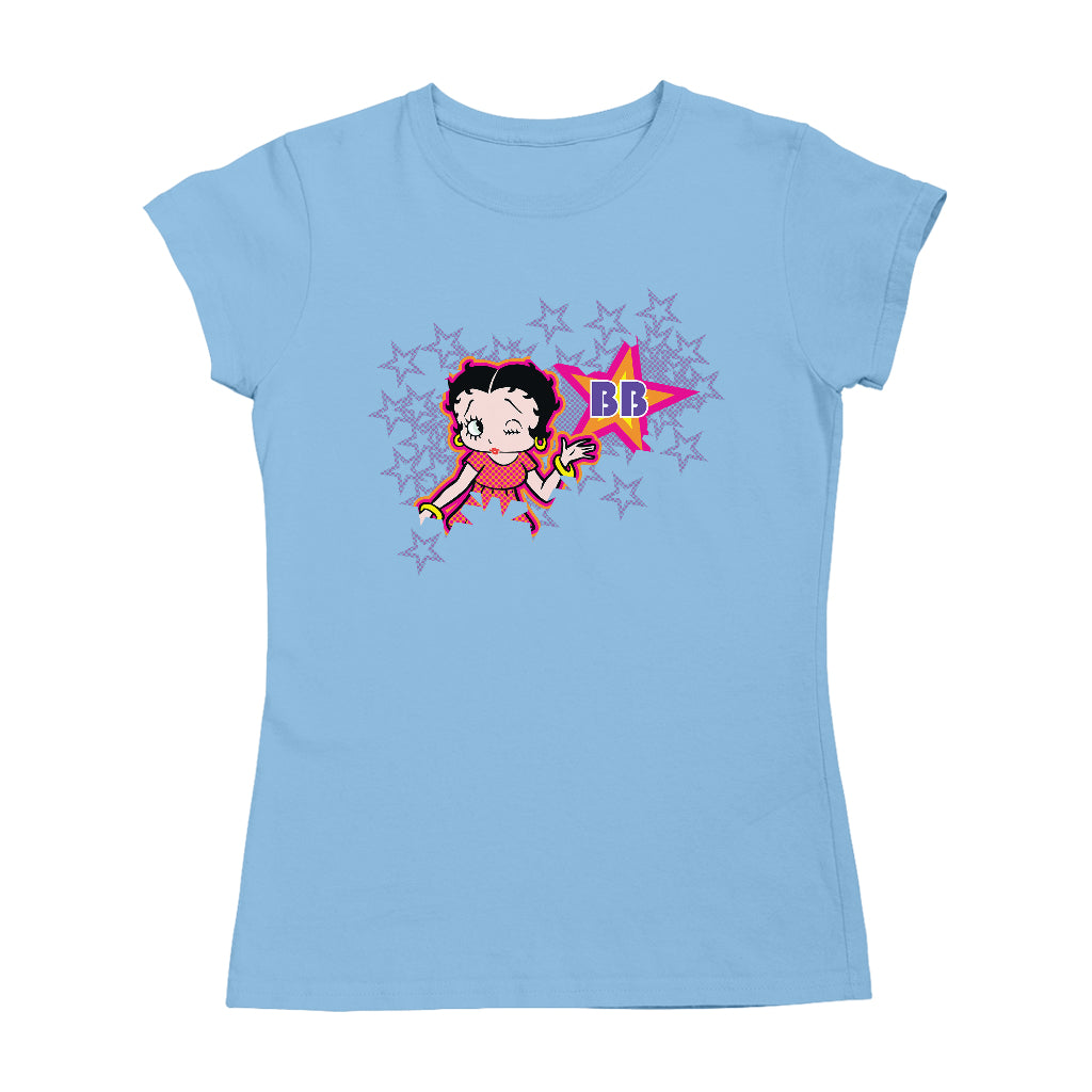 Betty Boop Purple Stars And Dots Women's T-Shirt