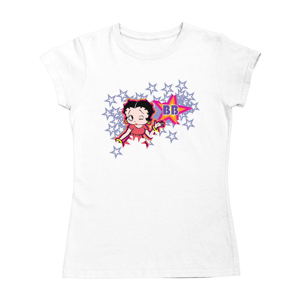 Betty Boop Purple Stars And Dots Women's T-Shirt