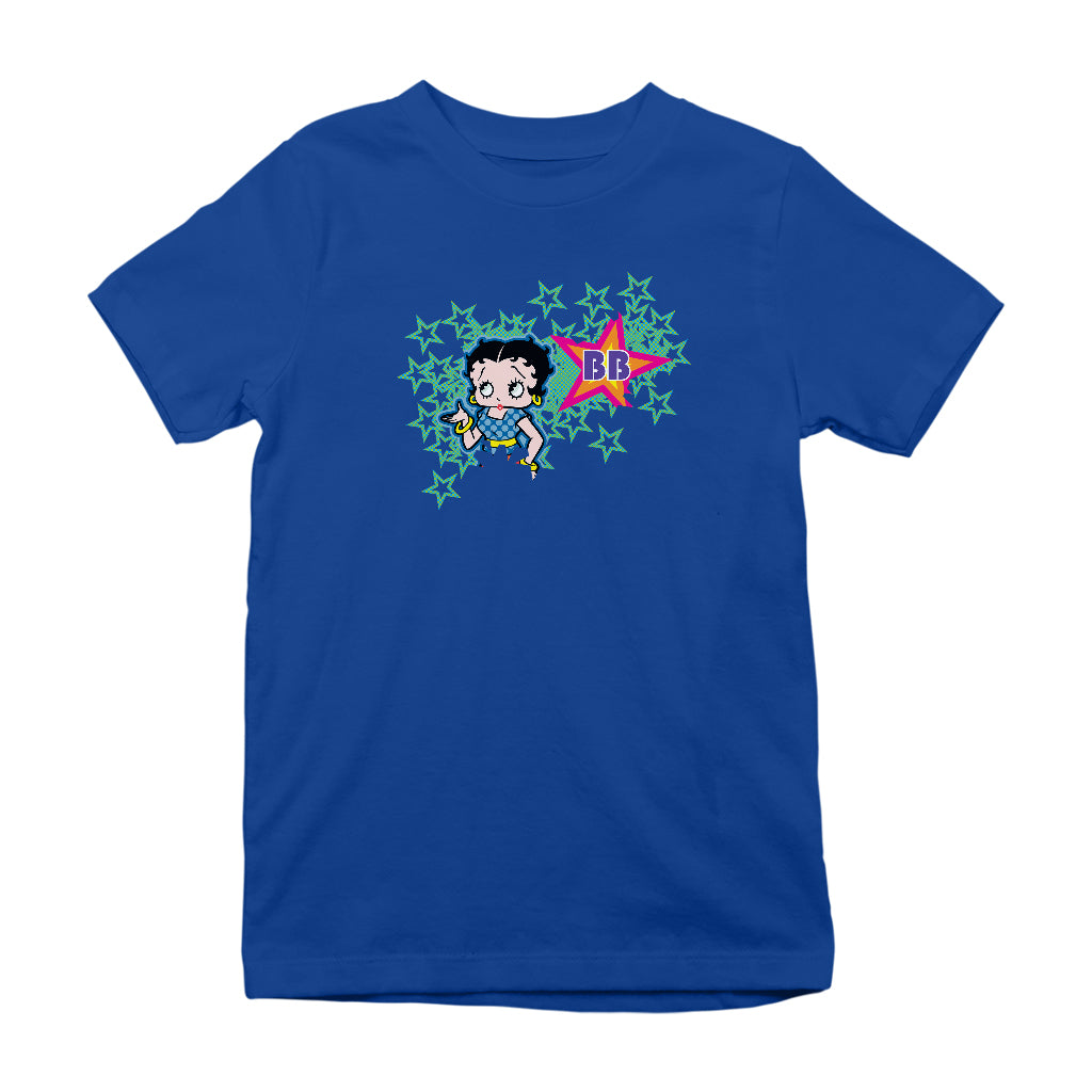 Betty Boop Green Stars With Dots Kids T-Shirt