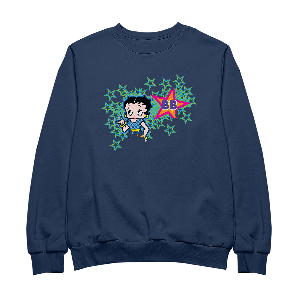 Betty Boop Green Stars With Dots Men's Sweatshirt