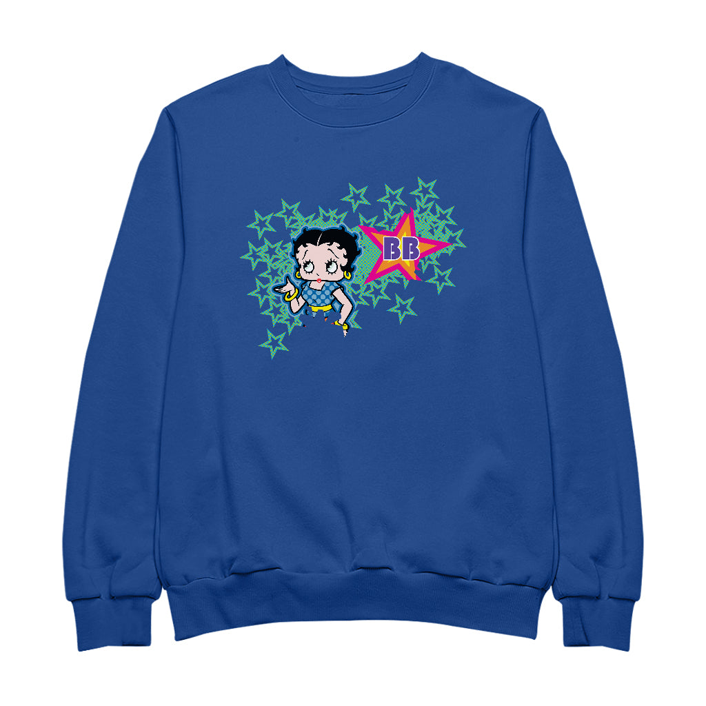 Betty Boop Green Stars With Dots Men's Sweatshirt
