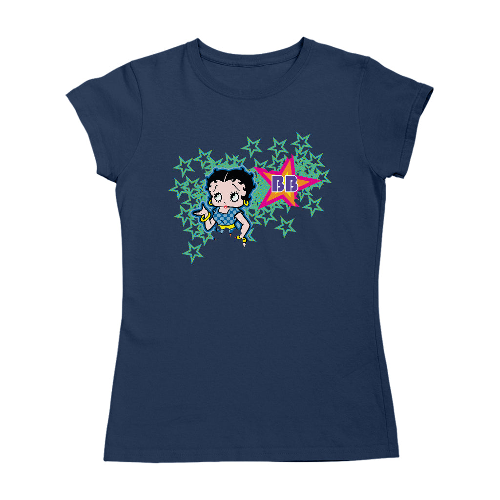Betty Boop Green Stars With Dots Women's T-Shirt