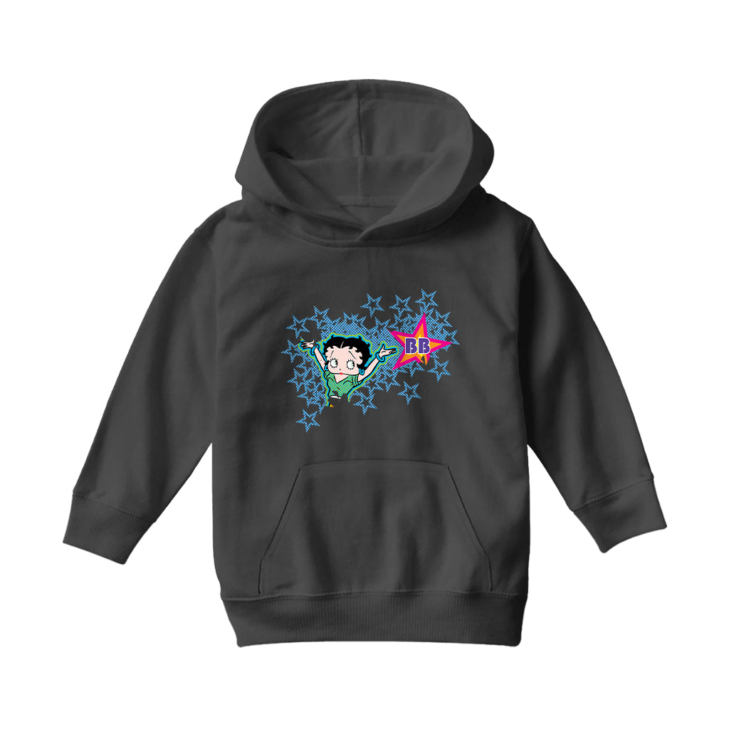 Betty Boop Dots And Blue Stars Kids Hooded Sweatshirt