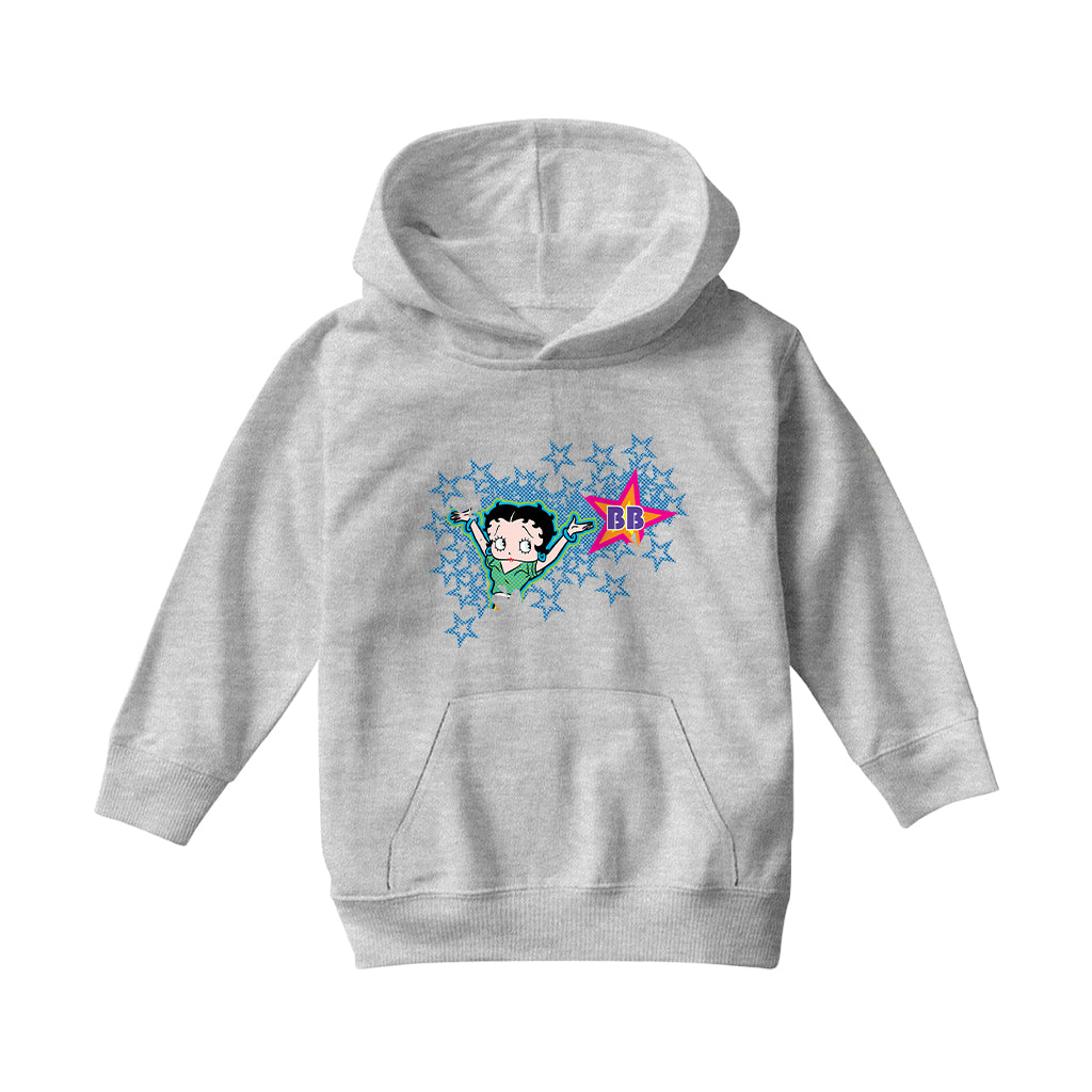 Betty Boop Dots And Blue Stars Kids Hooded Sweatshirt