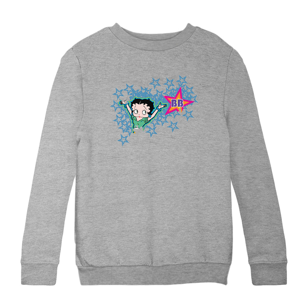 Betty Boop Dots And Blue Stars Kids Sweatshirt