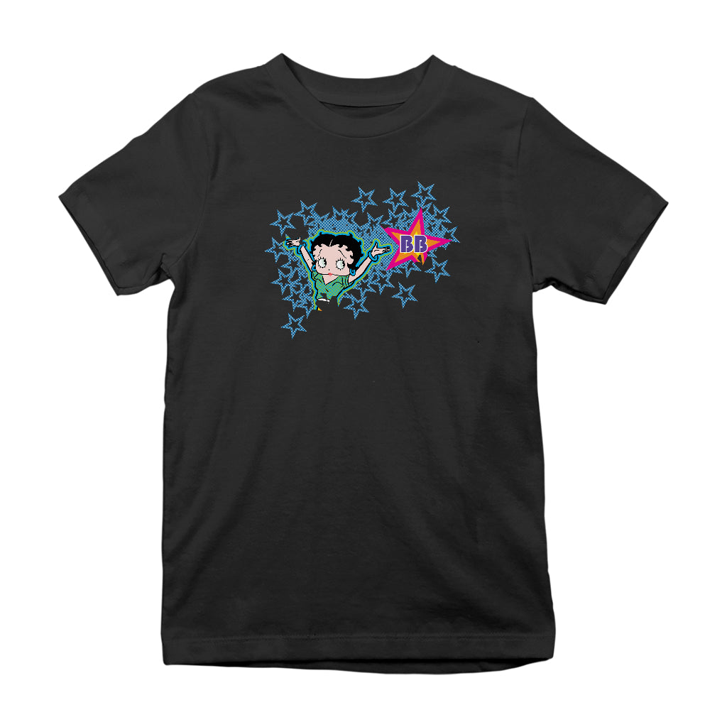 Betty Boop Dots And Blue Stars Kids T-Shirt