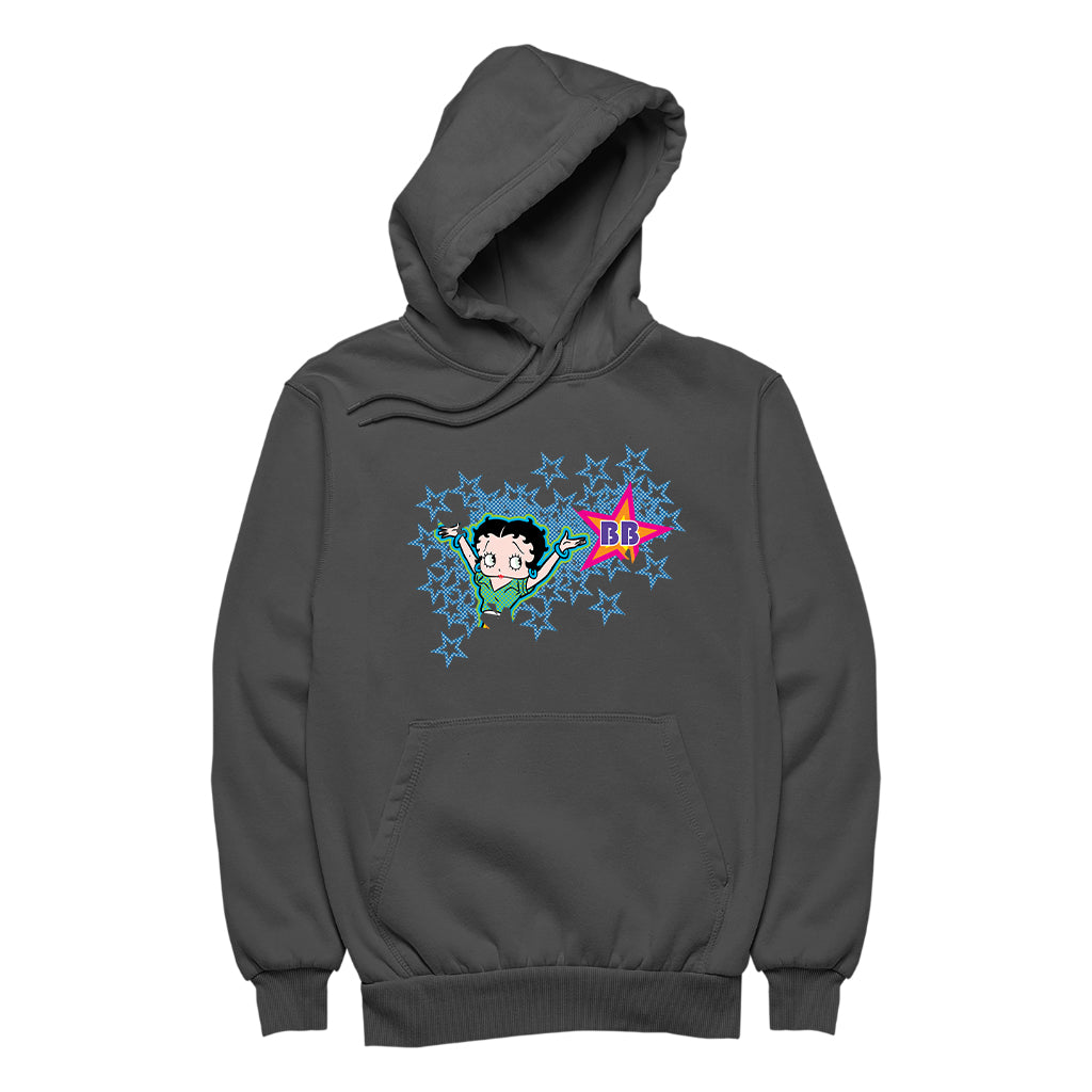 Betty Boop Dots And Blue Stars Men's Hooded Sweatshirt