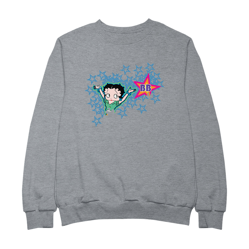 Betty Boop Dots And Blue Stars Men's Sweatshirt