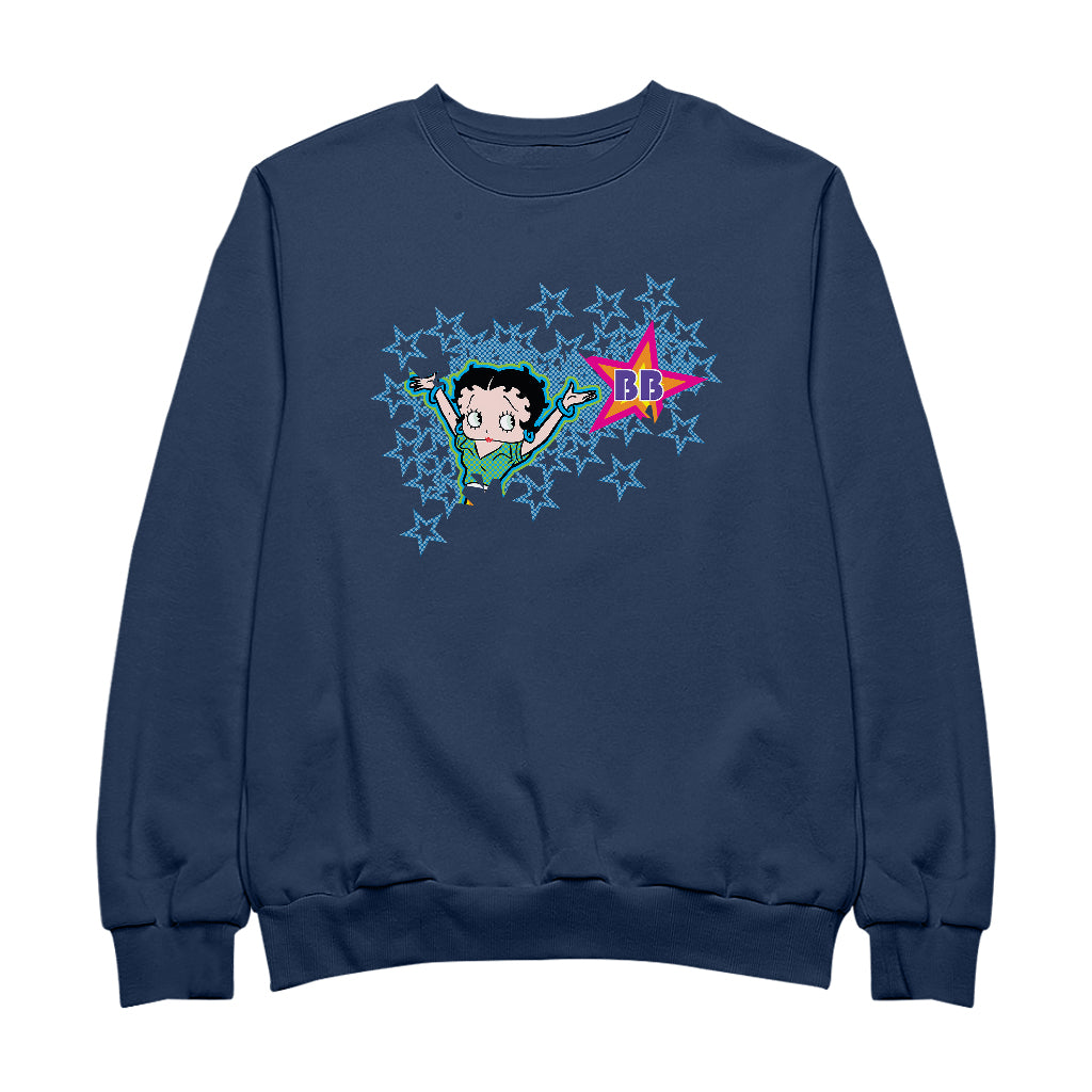 Betty Boop Dots And Blue Stars Men's Sweatshirt