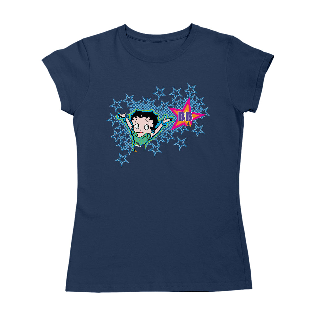 Betty Boop Dots And Blue Stars Women's T-Shirt