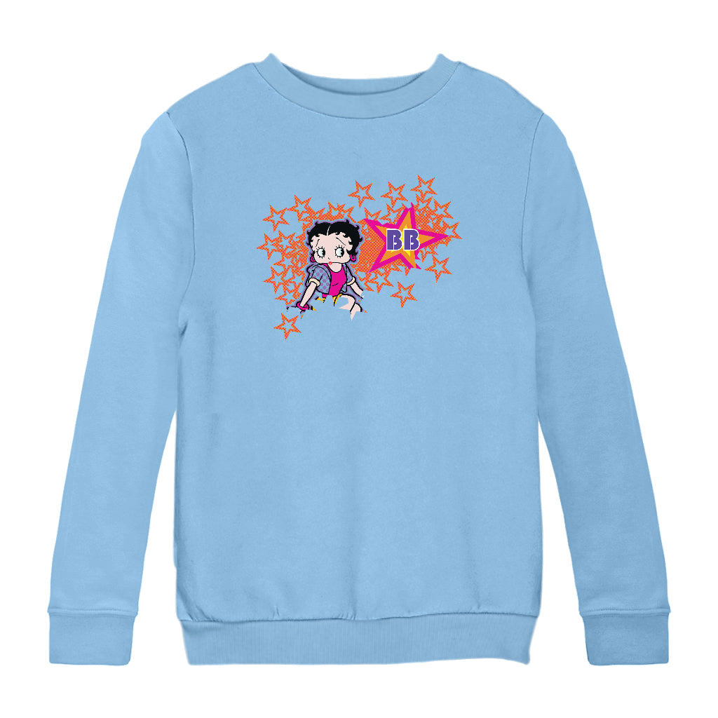 Betty Boop Dots And Orange Stars Kids Sweatshirt