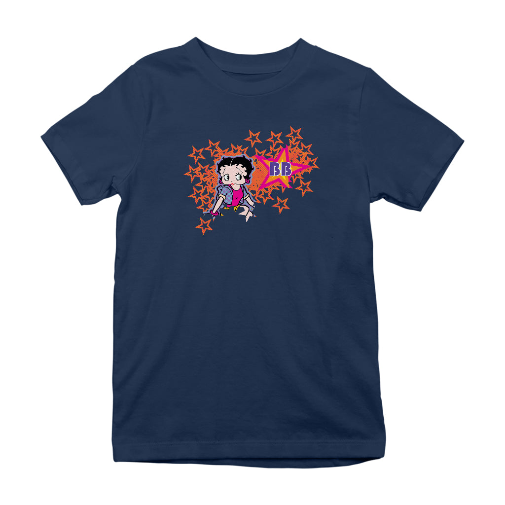 Betty Boop Dots And Orange Stars Kids T-Shirt