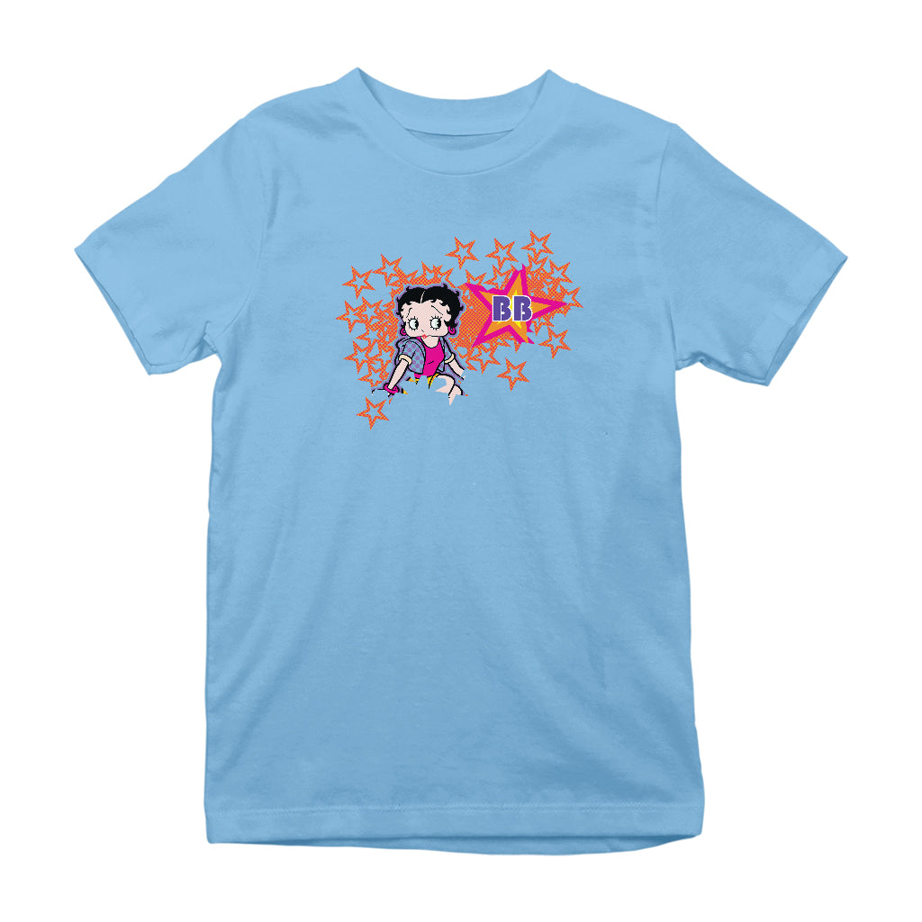 Betty Boop Dots And Orange Stars Kids T-Shirt