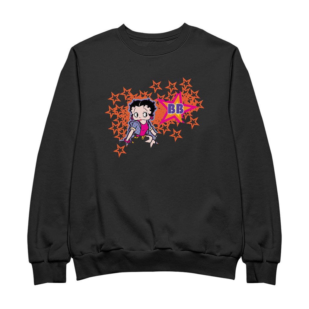 Betty Boop Dots And Orange Stars Men's Sweatshirt