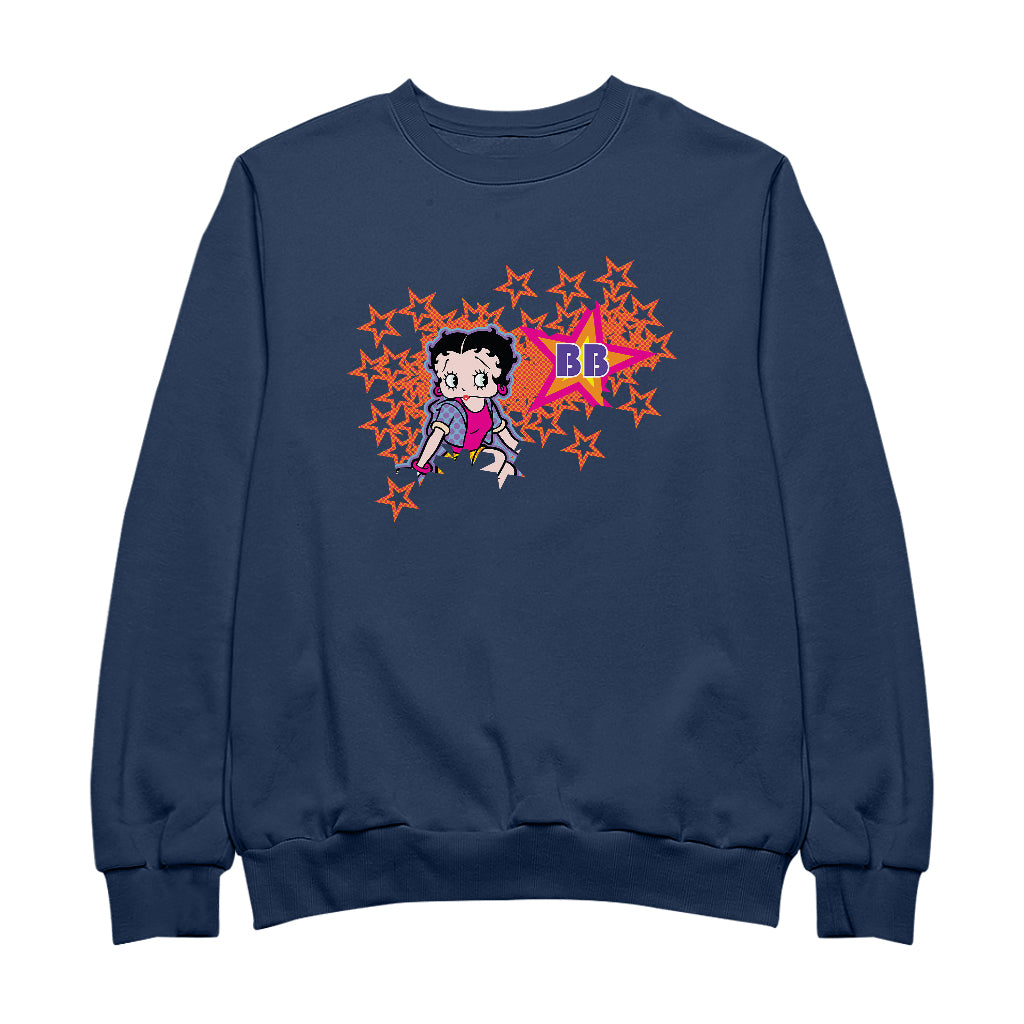 Betty Boop Dots And Orange Stars Men's Sweatshirt