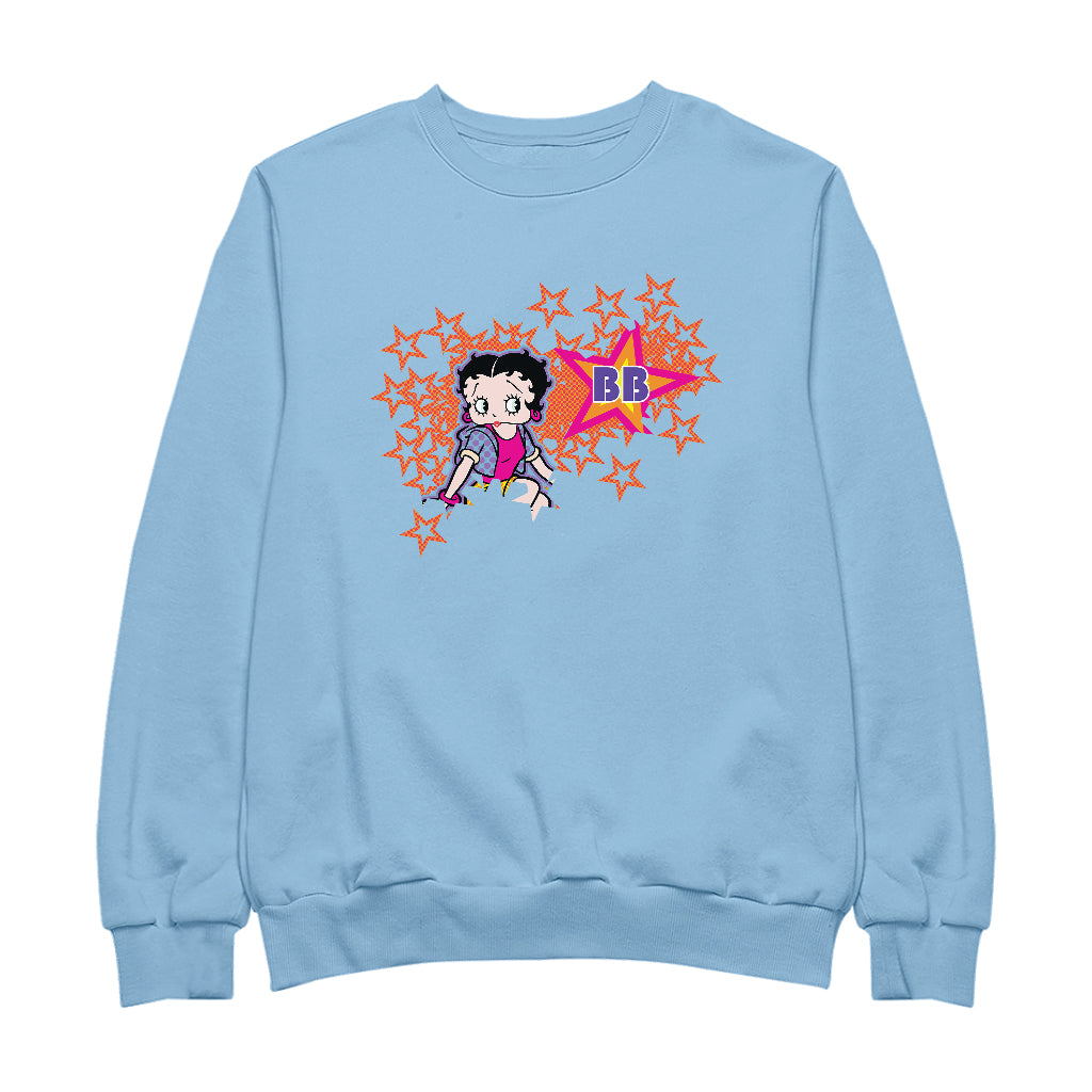 Betty Boop Dots And Orange Stars Men's Sweatshirt