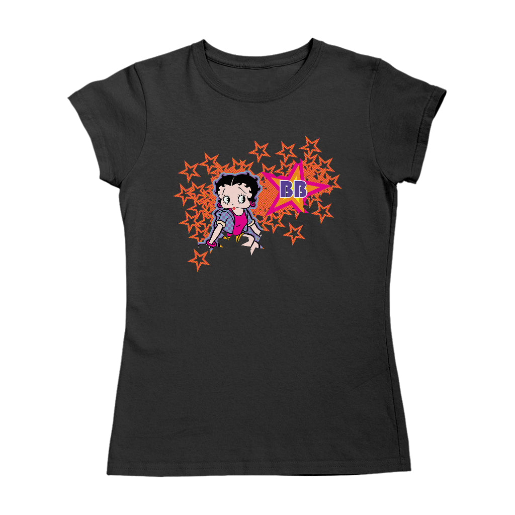Betty Boop Dots And Orange Stars Women's T-Shirt