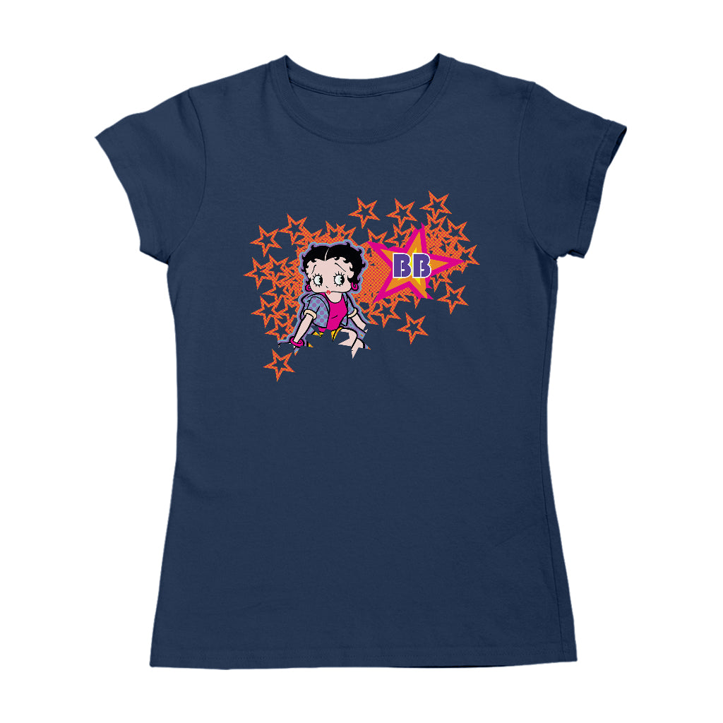 Betty Boop Dots And Orange Stars Women's T-Shirt