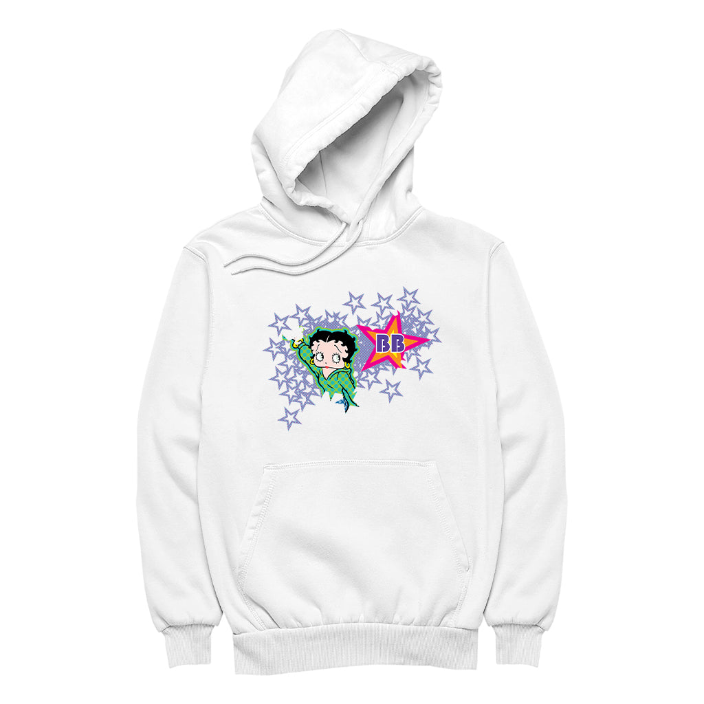 Betty Boop Green Top Purple Stars Men's Hooded Sweatshirt