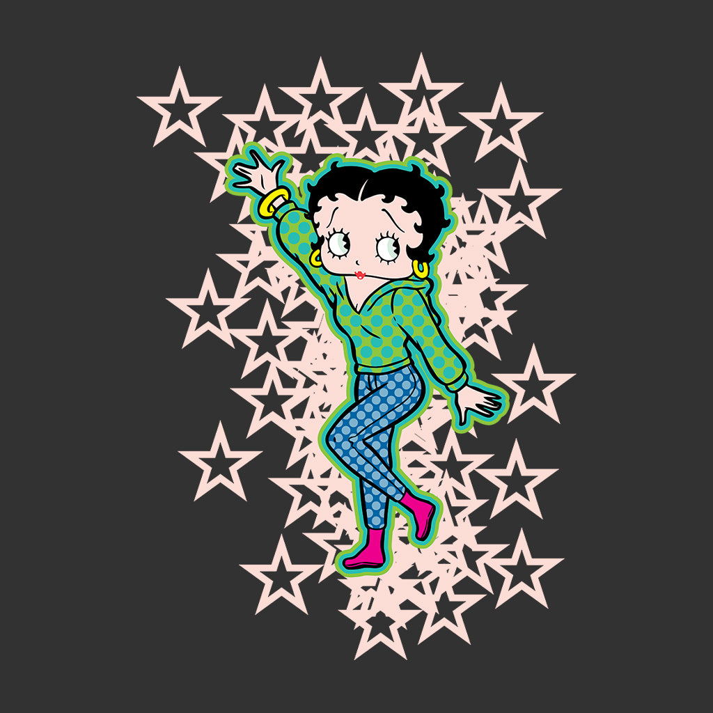 Betty Boop Pink Boots Light Pink Stars Kids T-Shirt