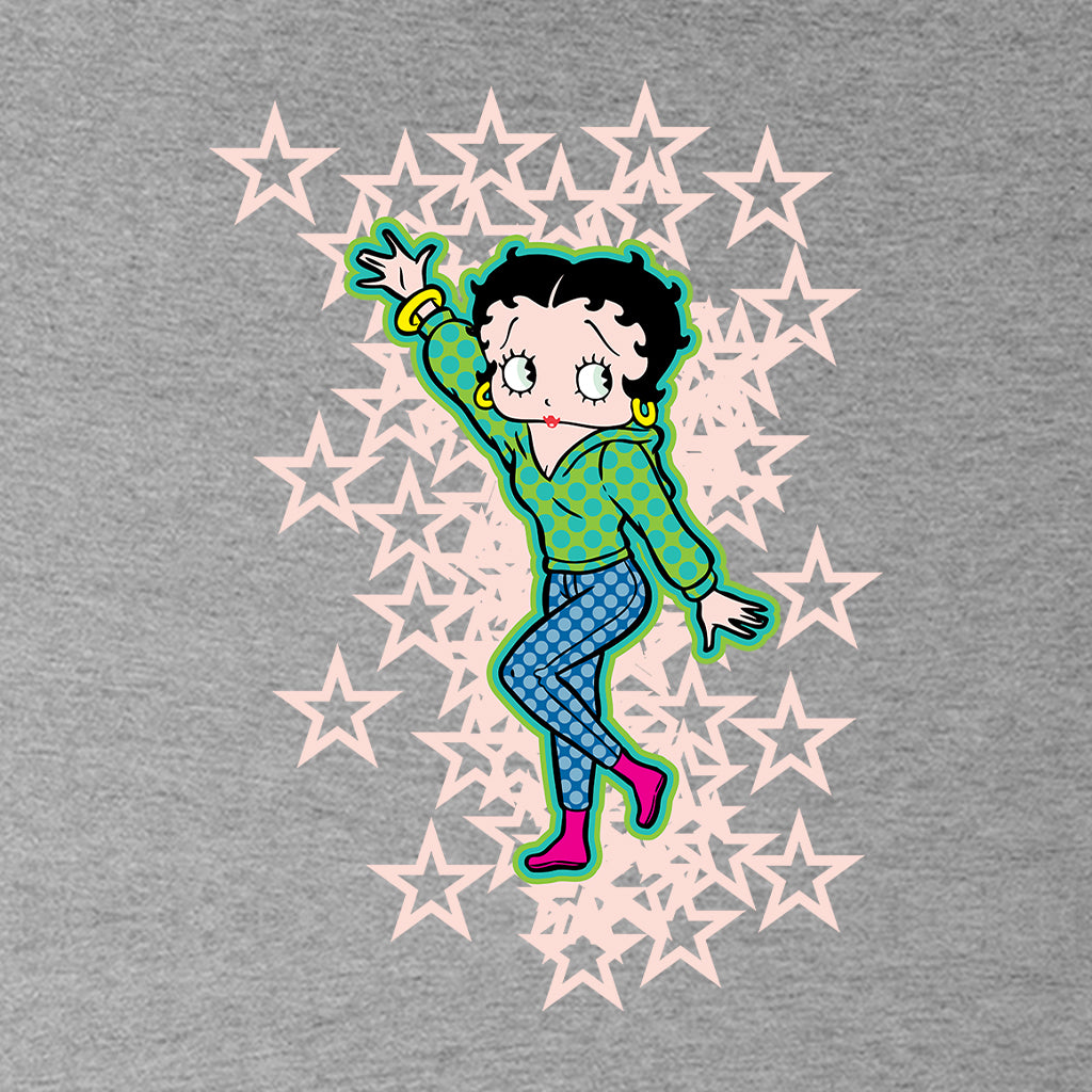 Betty Boop Pink Boots Light Pink Stars Kids T-Shirt